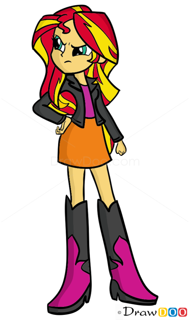 How to Draw Sunset Shimmer, Equestria Girls