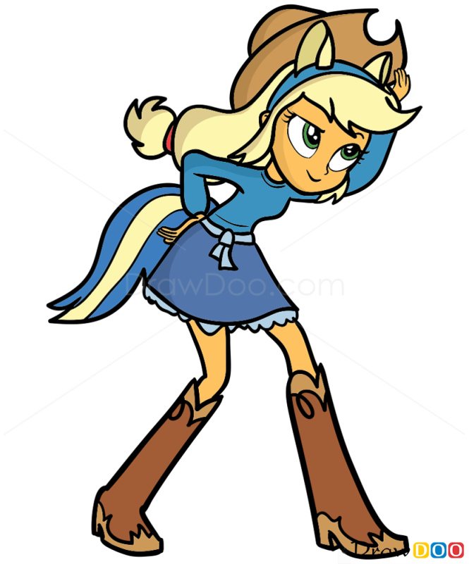 How to Draw Applejack Face, Equestria Girls