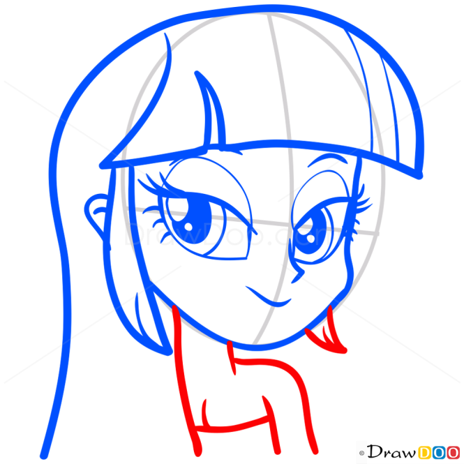 How to Draw Twilight Sparkle Face, Equestria Girls