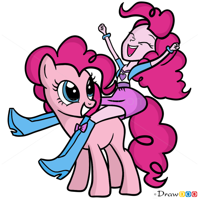 How to Draw Pinkie Pie Riding, Equestria Girls