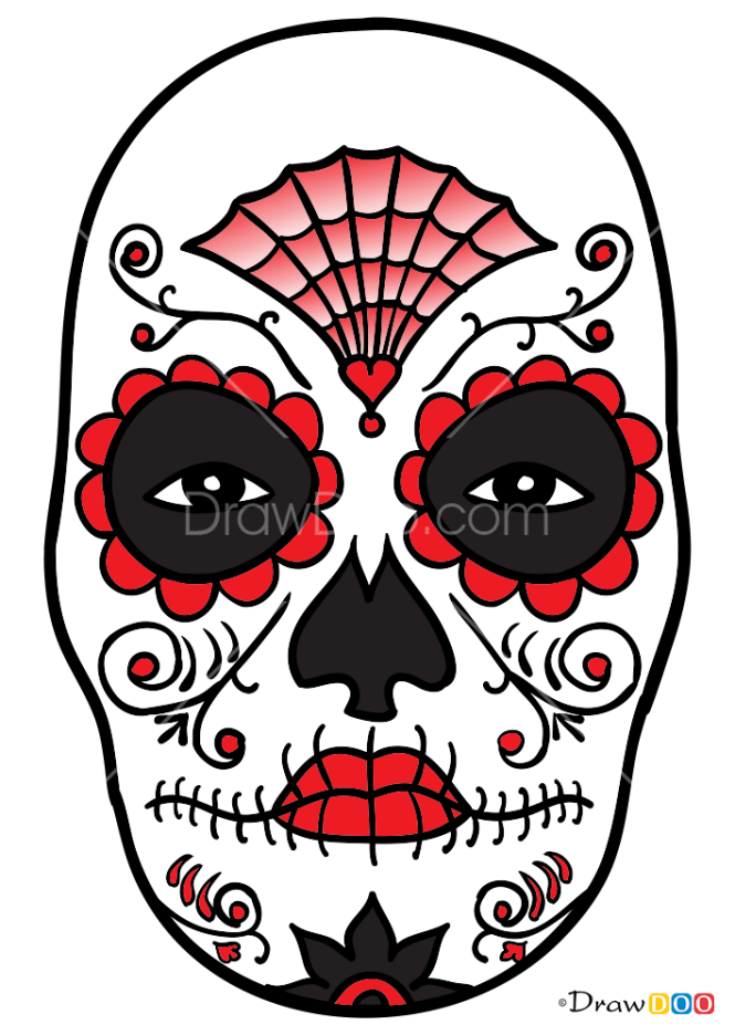 How to Draw Mexican Death Mask, Face Masks