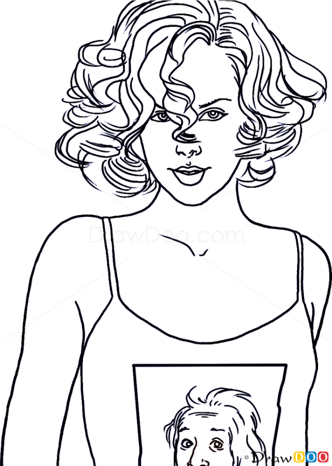 How to Draw Charlize Theron, Famous Actors