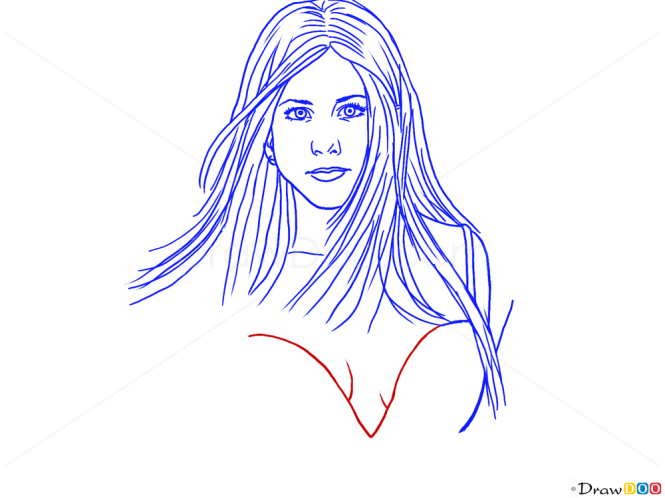How to Draw Jennifer Aniston, Famous Actors