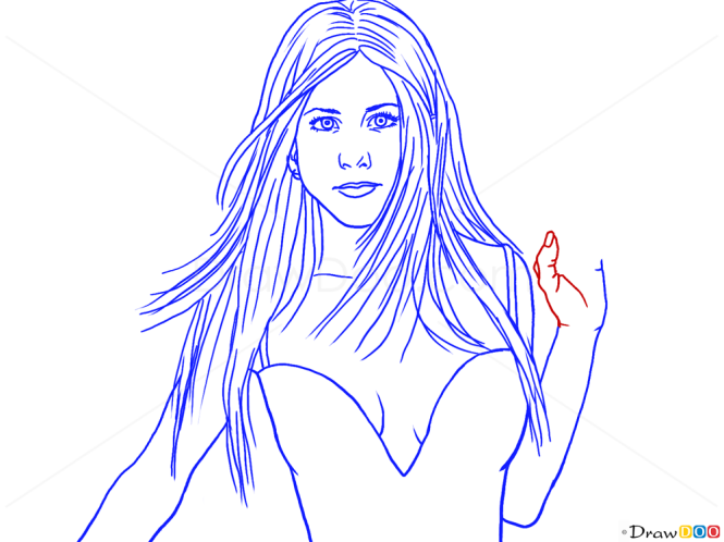 How to Draw Jennifer Aniston, Famous Actors