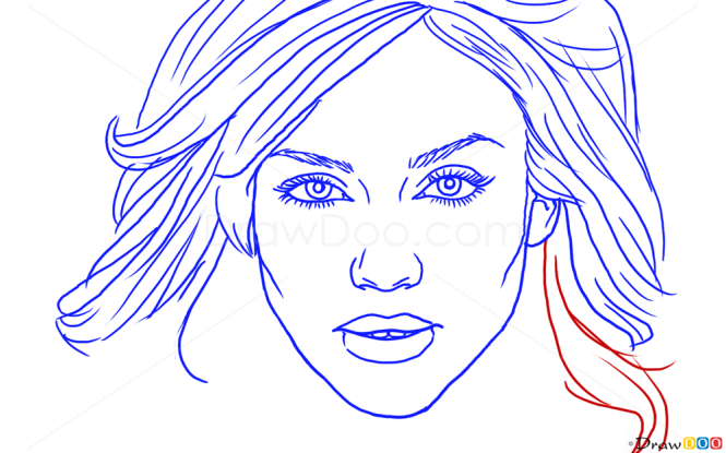 How to Draw Jessica Alba, Famous Actors