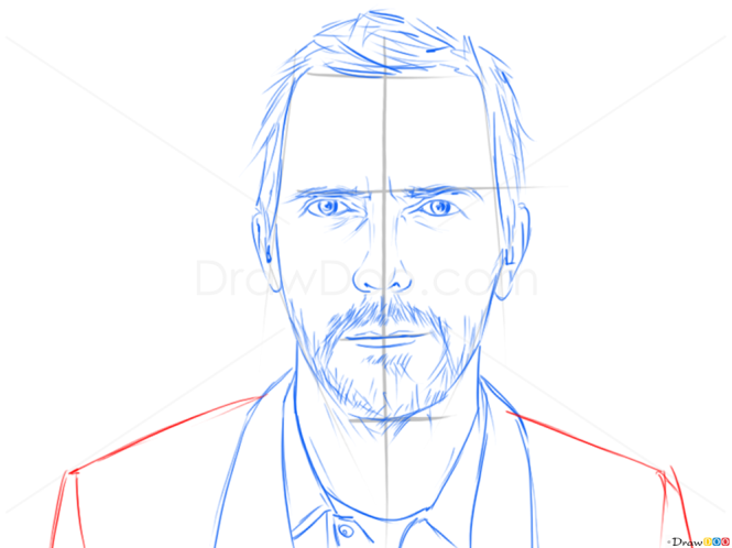 How to Draw Hugh Laurie, Famous Actors