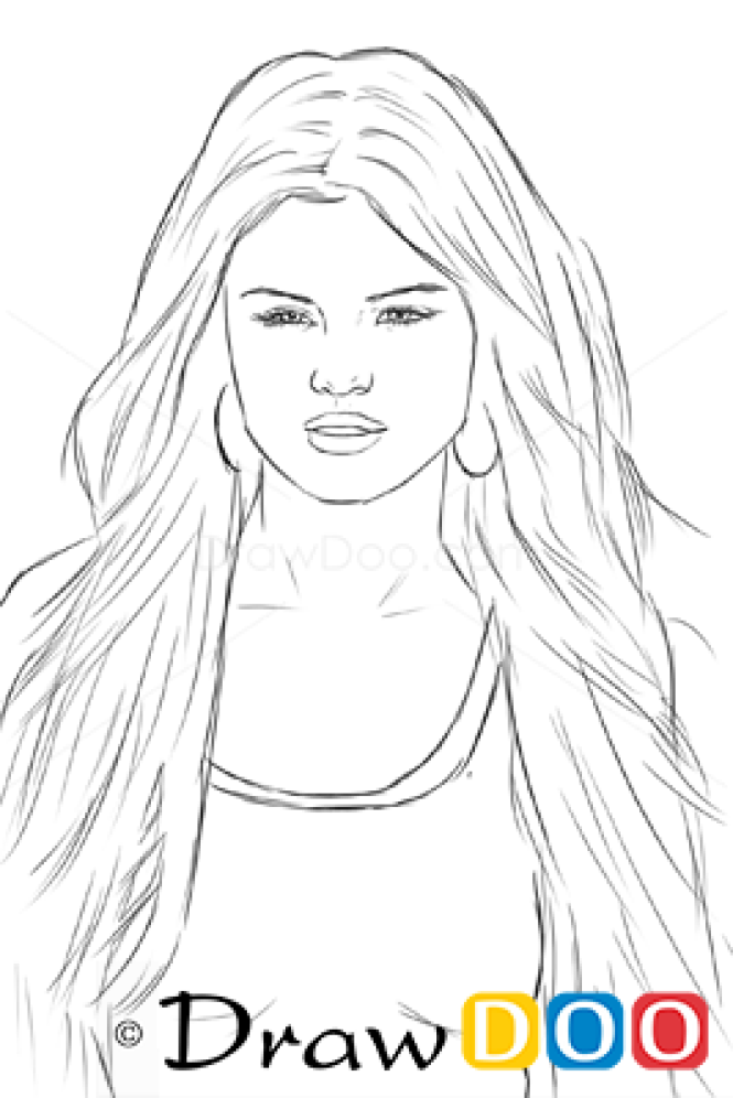 How to Draw Selena Gomez, Famous Singers
