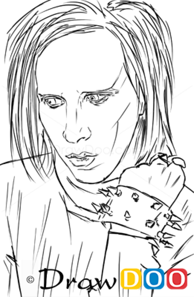 How to Draw Marilyn Manson, Famous Singers