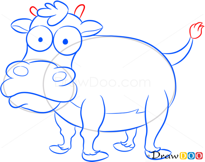How to Draw Funny Cow, Farm Animals