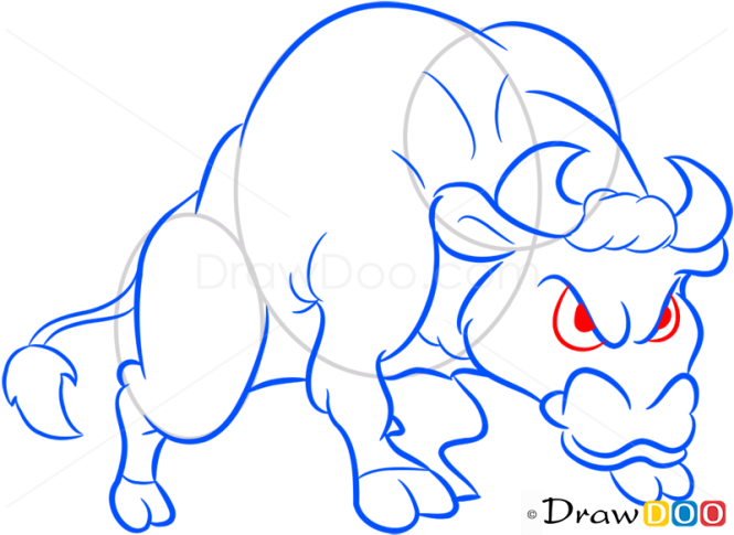 How to Draw Angry Bull, Farm Animals