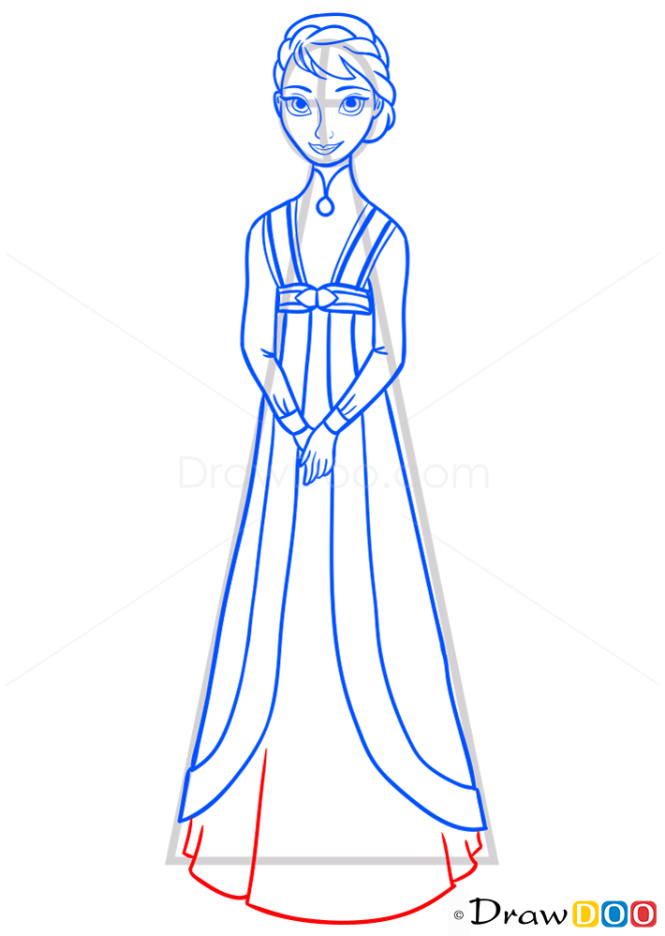 How to Draw Queen of Arendelle, Frozen