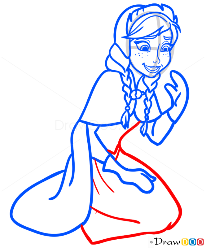 How to Draw Cute Anna, Frozen