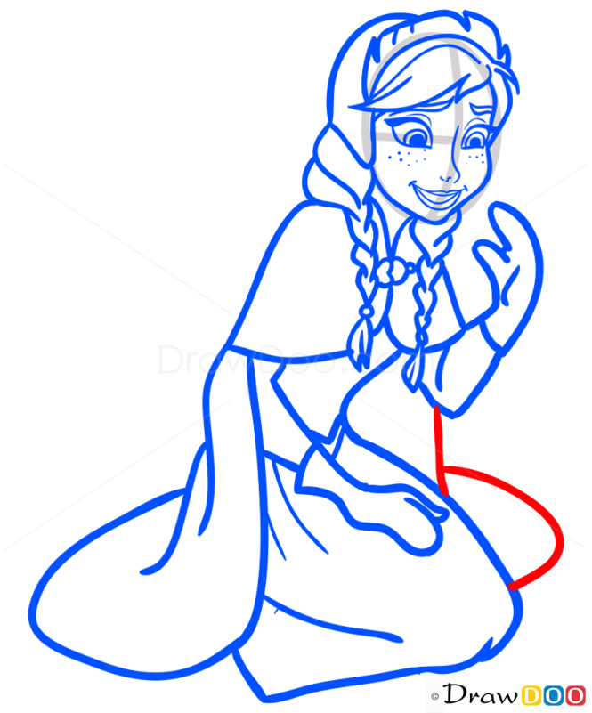 How to Draw Cute Anna, Frozen