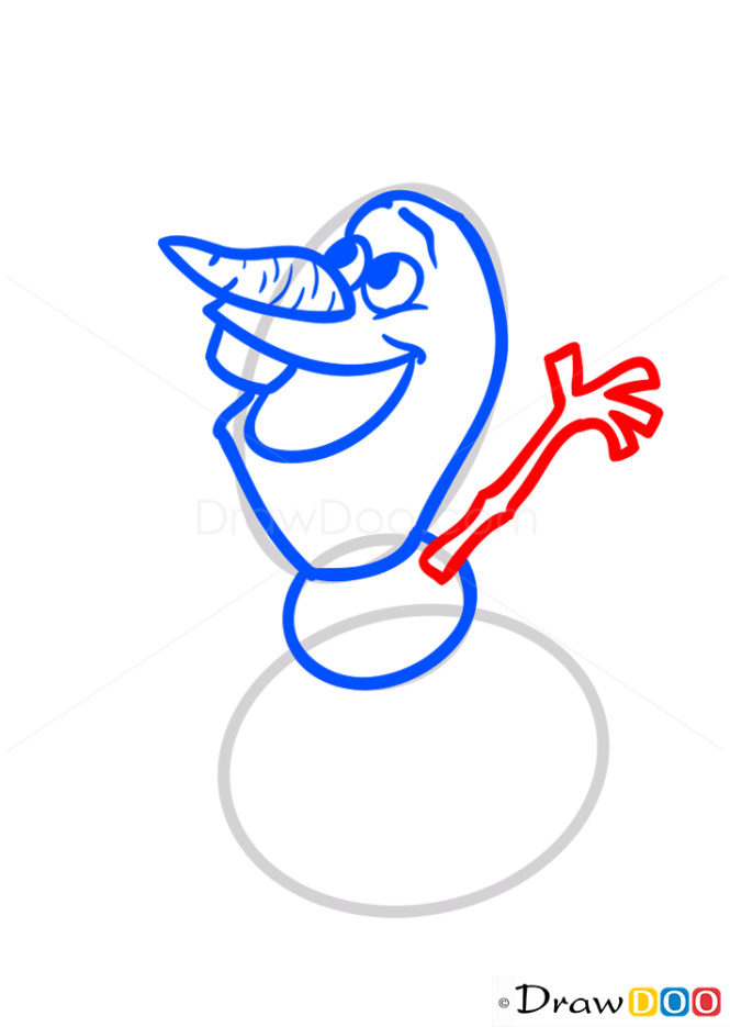 How to Draw Happy Olaf, Frozen