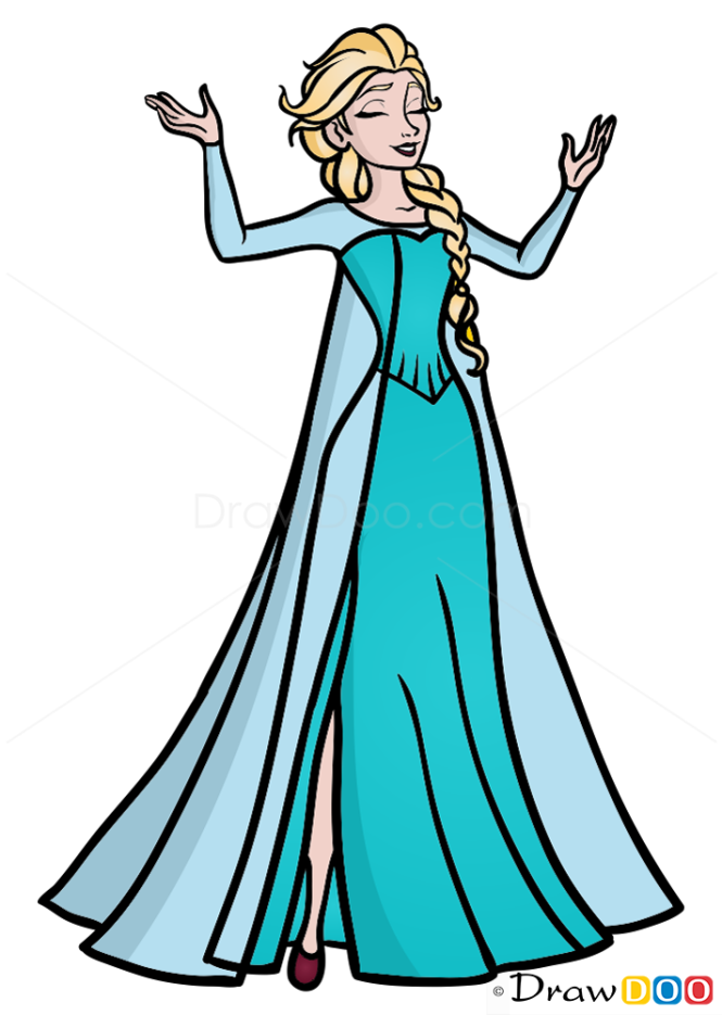 How to Draw Beautiful Elsa, Frozen