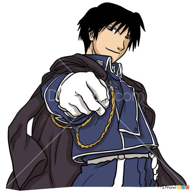 How to Draw Roy Mustang, Fullmetal Alchemist