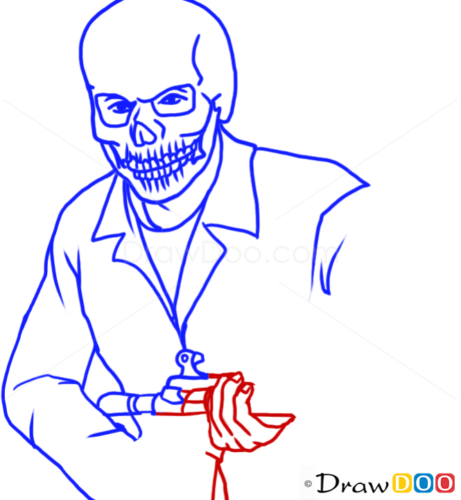 How to Draw Franklin in, Skull Mask, GTA
