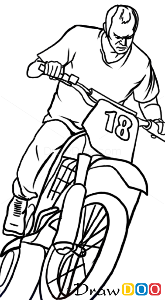 How to Draw Trevor, on Motorcycle, GTA