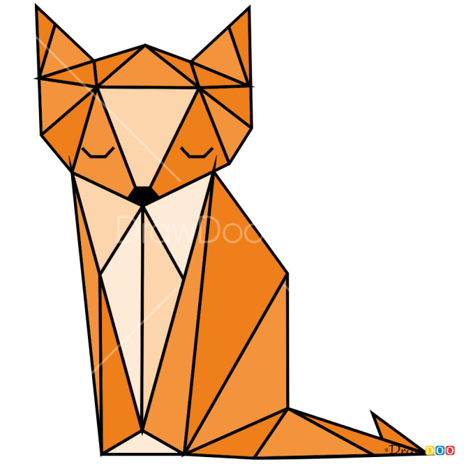 How to Draw Fox, Geometric Animals