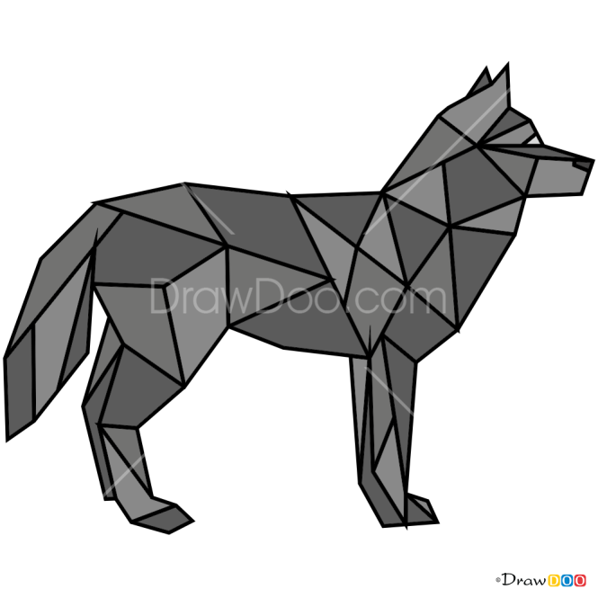 How to Draw Wolf, Geometric Animals