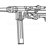 How to Draw MP40, Guns and Pistols