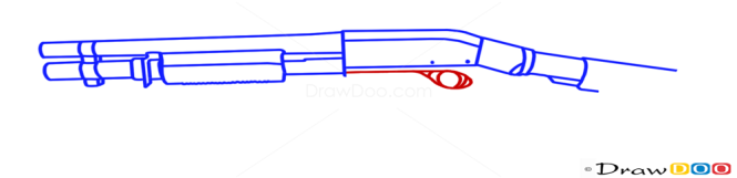 How to Draw Mossberg 590, Guns and Pistols