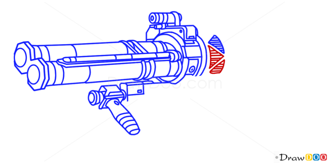 How to Draw Rocket Launcher, Guns and Pistols