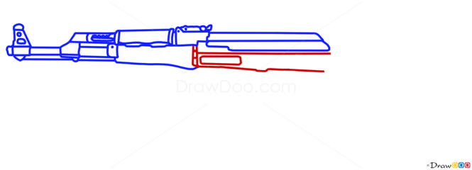How to Draw AK-47, Guns and Pistols