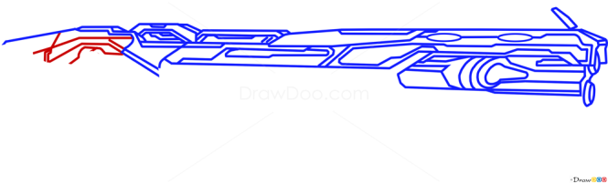 How to Draw Pulse Canon, Guns and Pistols