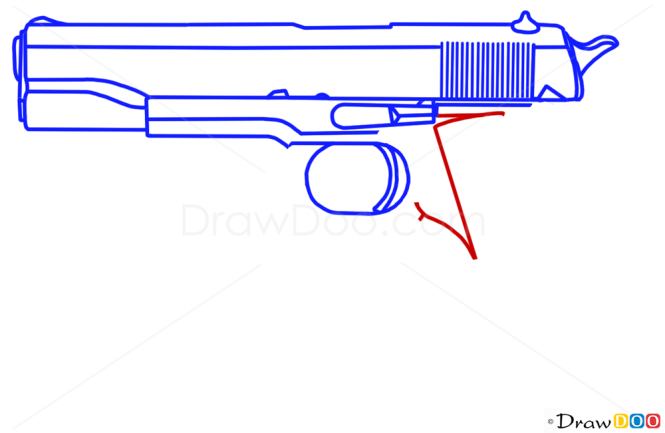 How to Draw Colt M1911, Guns and Pistols