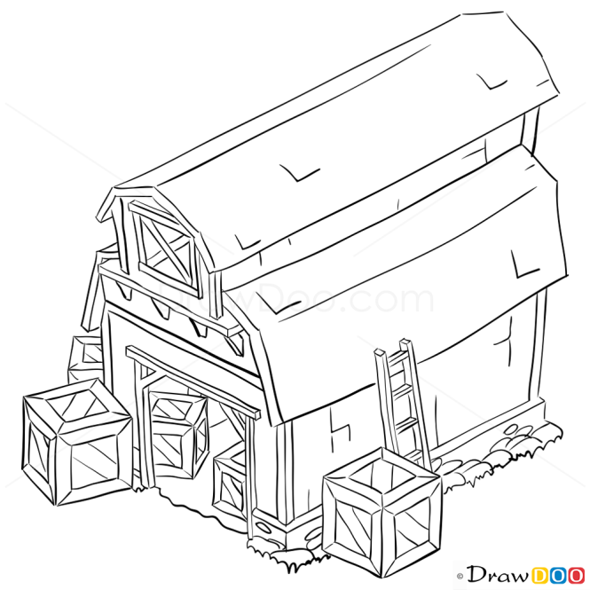 How to Draw Barn, Hay Day