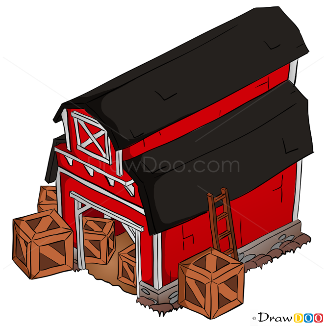 How to Draw Barn, Hay Day