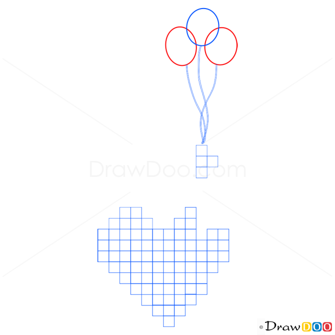 How to Draw Heart with balloons, Hearts
