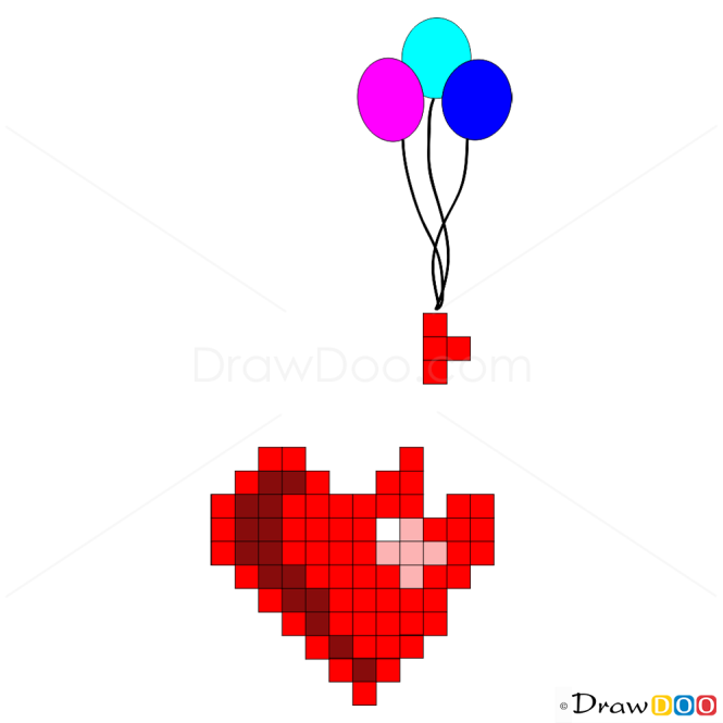 How to Draw Heart with balloons, Hearts