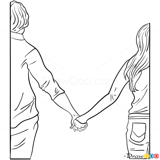 Cute Couple Drawings, Step by Step Drawing Lessons