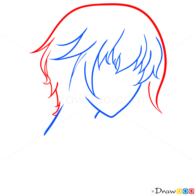 Anime Hair Drawing Lessons, Step by Step Drawing