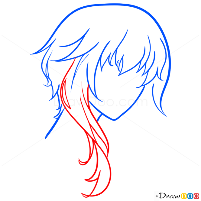 Anime Hair Drawing Lessons, Step by Step Drawing