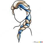 Draw Elsa Hair Lesson, Step by Step Drawing
