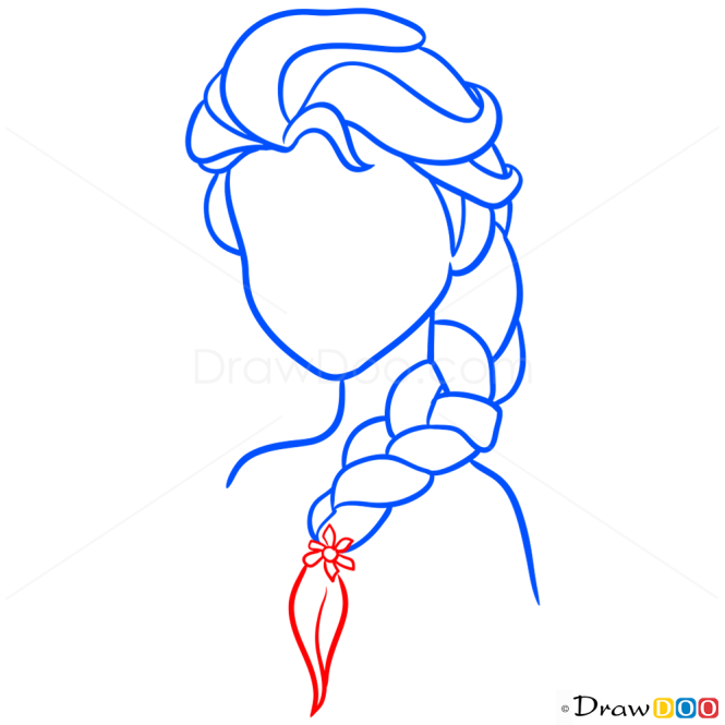 Draw Elsa Hair Lesson, Step by Step Drawing