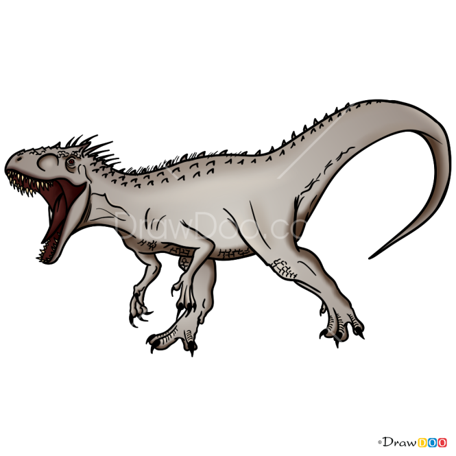 How to Draw Indominus Rex, Jurassic Dinosaurs