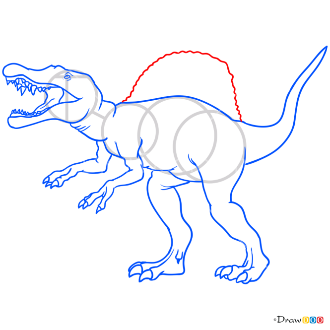 How to Draw Spinosaururs, Jurassic Dinosaurs