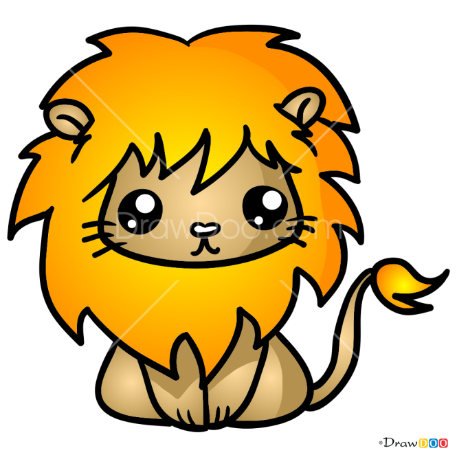 How to Draw Lovely Lion, Kawaii