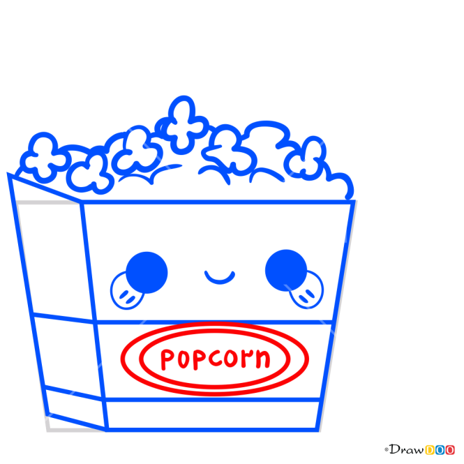 How to Draw Popcorn, Kawaii