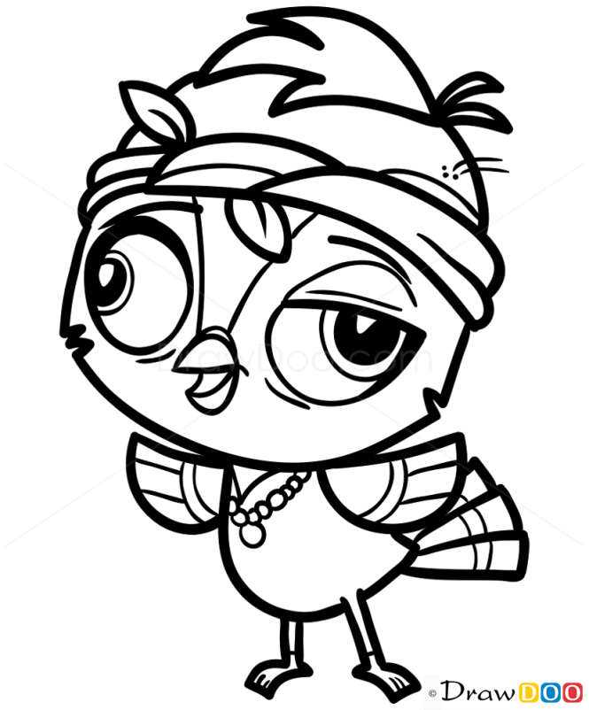 How to Draw Joey Featherton, Littlest Pet Shop