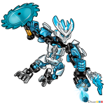 How to Draw Protector Of Ice, Lego Bionicle