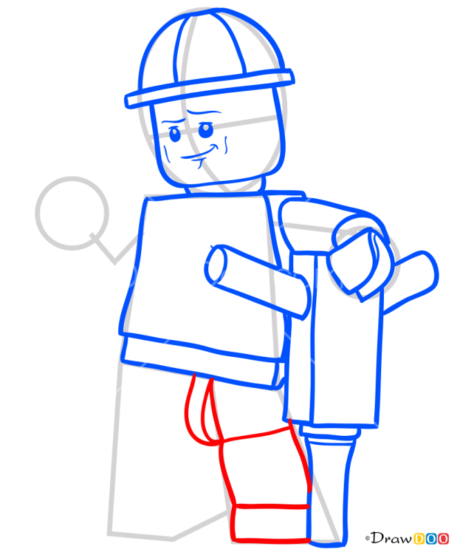 How to Draw Demolition Worker, Lego City