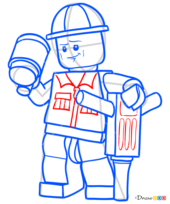 How to Draw Demolition Worker, Lego City