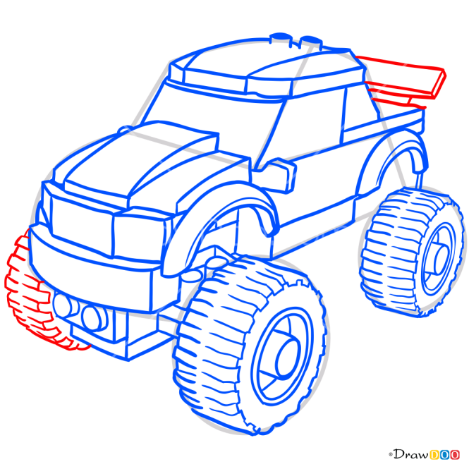 How to Draw Monster Truck, Lego City