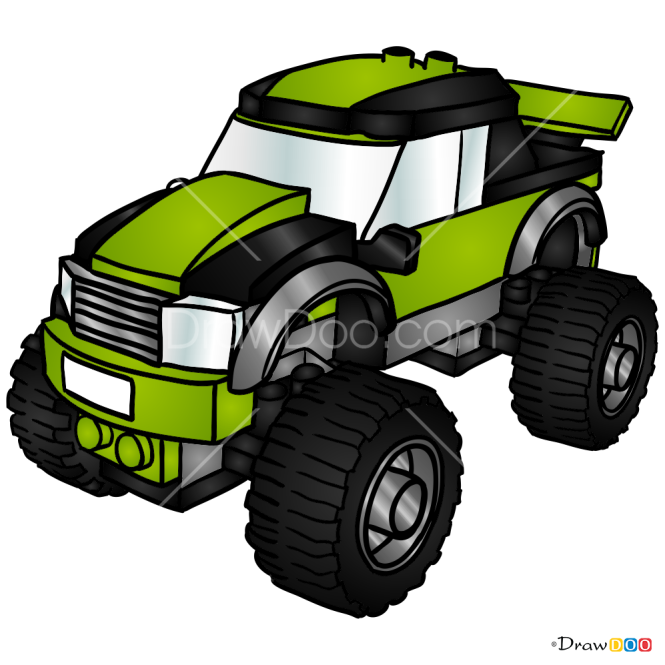 How to Draw Monster Truck, Lego City