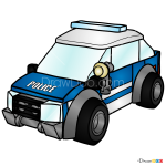 How to Draw Patrol Car, Lego City